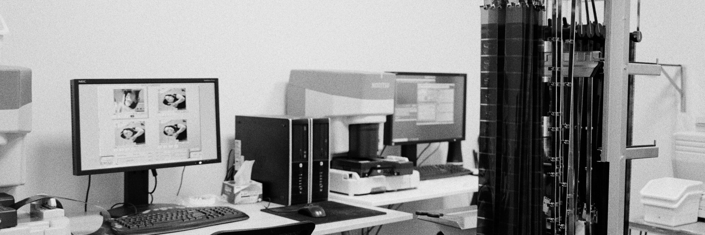A scan station at State Film Lab
