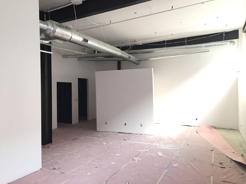 Walls going up inside the lab